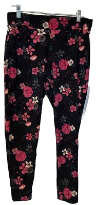 Torrid Legging Black Pink Floral Plus Size Size 1 - Image 1 of 3