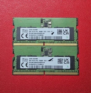 SK Hynix 16GB (2 x 8GB) DDR5-5600 Laptop Memory RAM SODIMM HMCG66AGBSA092N AA - Afbeelding 1 van 2