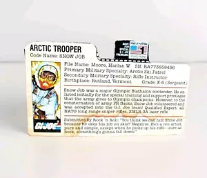 Modellino vintage anni 80 G.I JOE scheda d'identità Artic Trooper Snow Job - Foto 1 di 5