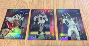 3 tarjetas de fútbol americano refractor Topps 1997 Junior Seau SD cargadores Herman Moore - Imagen 1 de 3