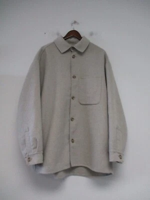 H&M Men’s Jacket Size Large Beige Button Casual Coat Wool Collar - Image 1 of 4