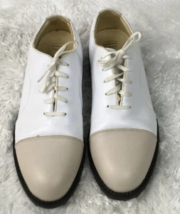 Nike Golf Shoes Cleats Women’s Size 8 Bella Last Leather White Tan Saddle - Foto 1 di 7