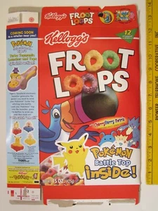 Empty Kellogg's Cereal Box 2000 FROOT LOOPS Pokemon Z130A32 - Picture 1 of 2