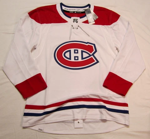 MONTREAL CANADIENS size 56 = XXL white Away ADIDAS NHL Prime Green HOCKEY JERSEY Cover
