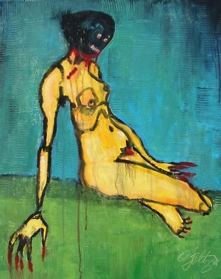 Pintura Modernista RESUMEN FIGURA EXPRESIONISTA Arte Moderno FREAK FOLTZ  Foto 1 de 4