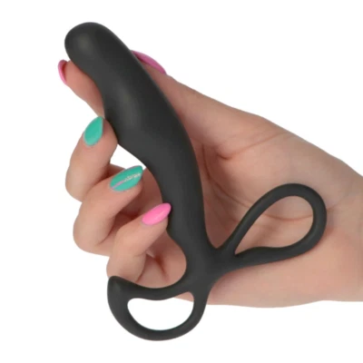 Stimolatore Anale Uomo Prostata Dildo Morbido Impermeabile Silicone Medico Nero - Immagine 1 di 4