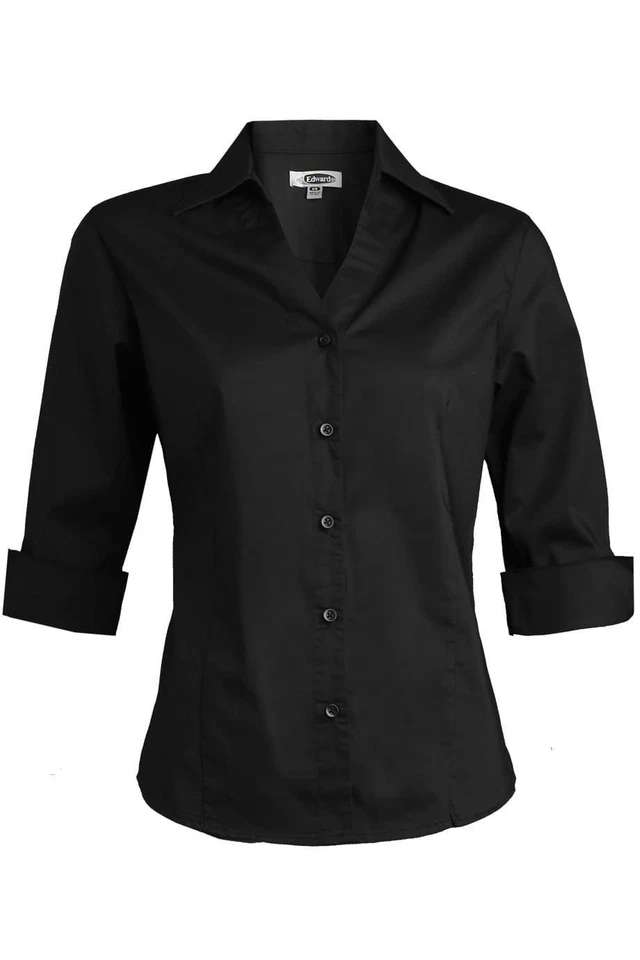 Edwards Womens Tailored V-Neck Stretch Blouse-3/4 Sleeve - 5045 FREE SHIPPING! - Image 1 of 1