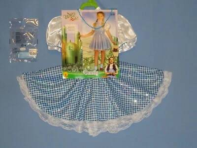 Vestido Disfraz Dorothy Mago de Oz Niñas S-4-6-Arcos-Collar Disfraz-NUEVO LOTE Foto 1 de 4