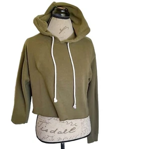 Felpa donna Wild Fable taglia XS felpa con cappuccio coulisse verde oliva corta  - Foto 1 di 11