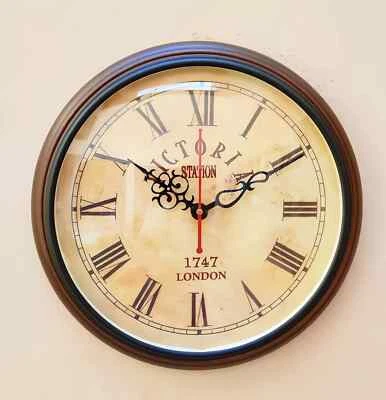 Victoria Station 1747 London Antique  Style Wall Clock home decor & gift item - Image 1 of 3