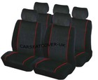 Chevrolet Camaro - BLACK & RED Trim Car Seat Covers Protectors - Full Set