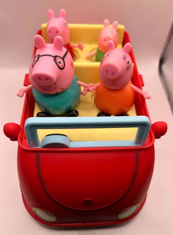 Peppa Pig Large Family Vehicle w/ Mom Dad Peppa & George Figures Tested & Works Cover