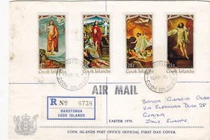 COOK ISLANDS (Z354) 1970 registered letter st. f. d. c. to ITALY - Picture 1 of 2