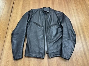 Chaqueta de motocicleta vintage de cuero negro Bates talla 36 M - Imagen 1 de 7