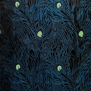 Faux Silk Brocade(Peacock Feather Eye)Jacquard Damask Kimono Fabric Material*Bn7 - Picture 1 of 52