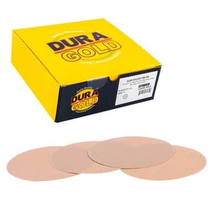 Premium 180 Grit 6" Gold Sandpaper Discs, No Hole Pattern Dustless, Box of 50... - Picture 1 of 6