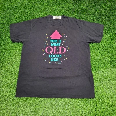 Camisa De Colección Años 80 Divertida Antigua Sarcasmo Mujer XL 22x27 Negra EE. UU. Foto 1 de 4