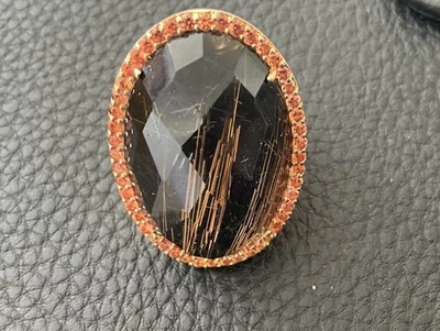 ROBERTO COIN COCKTAIL 18K 黄金磨砂石英和蓝宝石戒指 尺寸 6 — 第 1/4 张图片