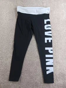 Pink Victorias Secret XL Damen Activewear Leggings schwarz Baumwollmischung - Bild 1 von 14