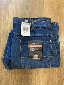 Dickies 5 Pocket Work Jeans Mens 34x29 Straight Leg Over Boot Regular Fit NWT - Picture 1 of 4