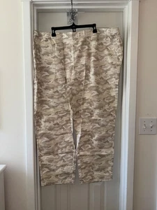 DENIM & CO Reg EasyWear Twill straight Leg Pants STONE CAMO sz 3X - Picture 1 of 2