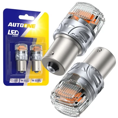 CANBUS FREE BAU15S ERROR 1156 7506 AMBER 1156PY BRS LED TURN LIGHT SIGNAL BULBS - Image 1 of 4