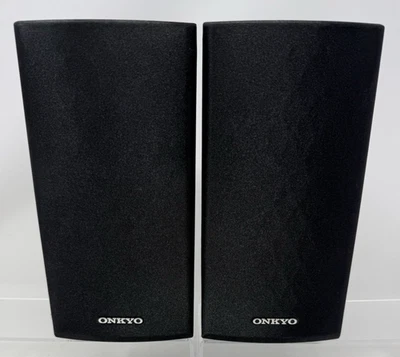 Par de altavoces de madera de estantería izquierda y derecha envolventes Onkyo negros SKR-590 probados Foto 1 de 4