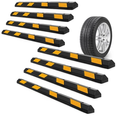 8 PCS 72" Rubber Parking Block RV Trailer Wheel Tire Stopper Garage Driveway - Image 1 of 4