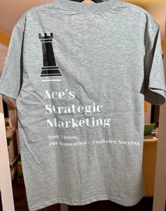 Ace's Strategic Marketing LLC. Business T-shirt. Gray. Size M - Picture 1 of 2