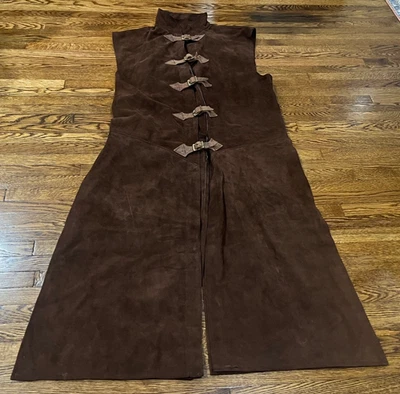 Delantal de Cuero De Colección Talla Grande Cuero Marrón Medieval Juegos con disfraces Festival Renacentista Foto 1 de 4