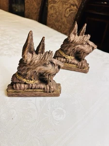 De colección. Par de sujetalibros Scotty Dogs madera de siroco siracusa NY - Imagen 1 de 9