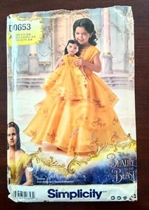 Simplicity Pattern #D0653 Disney Beauty and The Beast Belle Costume & Doll Dress - Picture 1 of 8