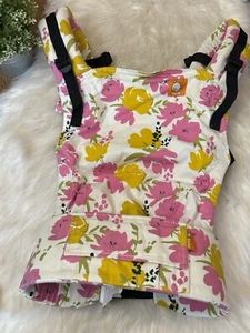 Tula Free To Grow Baby Hamptons Carrier Floral Yellow White Pink 7-45lb Rare - Picture 1 of 12