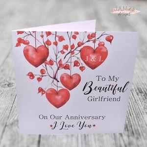 Personalised Wife Girlfriend Husband Boyfriend Partner Wedding Anniversary Card - Picture 1 of 8