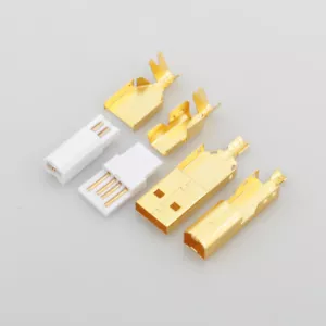 Copper Gold Plated USB A+USB B Type A-B Plug For DIY USB Cable Taiwan USB PLUG - Picture 1 of 9
