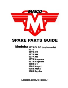 Maico Spares Parts Guide: 1974 thru 1983 AHRMA VMX VJMC Vintage Motocross - Picture 1 of 4