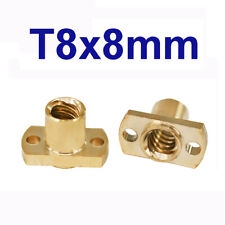 T8x8mm T8 Lead Screw Nut Brass Flange Nut Pitch 2mm Lead 8mm For CNC 3D Printer