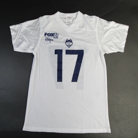UConn Huskies Teamwork Practice Jersey - Football Men's White/Navy New Cover