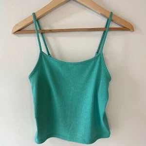Women's American Eagle Ribbed Cropped Tank Light Teal Size Small S - Imagen 1 de 5