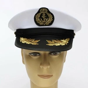 NOUVEAU Cadeau Adulte Unisexe Yacht Bateau Capitaine Marin Marine Chapeau Ancre - Picture 1 of 4