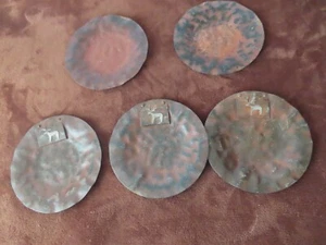 Jan Barboglio Rustic Metal Hammered Plates lot of 5 - Picture 1 of 7