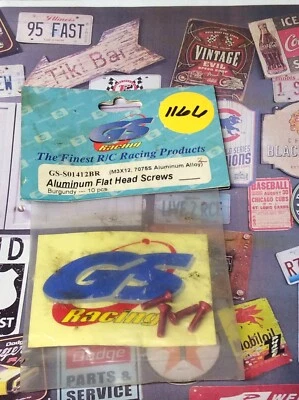 GS Racing GS-S01412BR Aluminum Flat Head Screws {M3x12x10pc} NewInPack USA Shipp - Image 1 of 2