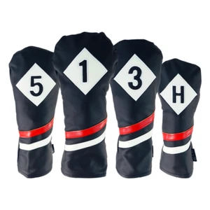 RAM GOLF PREMIUM VINTAGE STYLE PU LEATHER HEADCOVERS, RETRO BLACK - Picture 1 of 7
