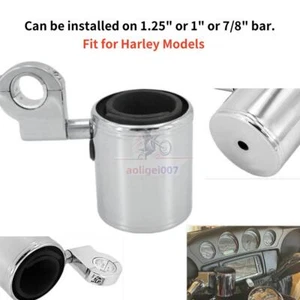 Motorcycle Cup Holder Aluminum Handlebar Drink Bottle Holder For Harley Touring - Picture 1 of 11