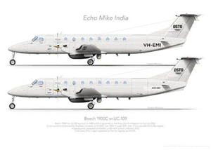 Beech 1900C VH-EMI DSTO 2015 - A3+ Profile Print - Bild 1 von 4