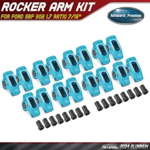 Blue 2024 Aluminum Rocker Arm for Ford SBF 302 1.7 Ratio 7/16" Needle Bearings - Picture 1 of 9