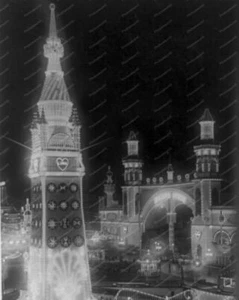 Coney Island In Lights Enchanted Night! 8x10 Reprint Of Old Photo - Picture 1 of 1