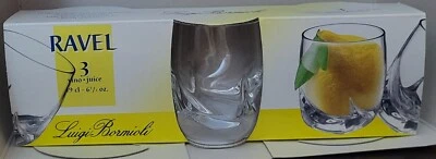 Luigi Bormioli Italy RAVEL 6 1/2 oz Vino/juice Glass Set Of 3 NIB