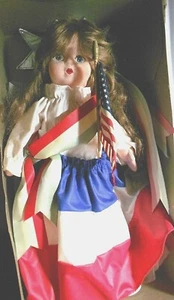 18" MISS AMERICA DOLL FABRIC ROBIN WOOD CREATION 1986 BOX & PLASTIC COVER # 5407 - Picture 1 of 12