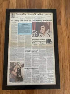 Elvis Presley Original Full August 17, 1977 Death Day Custom Framed Newspaper - Bild 1 von 6